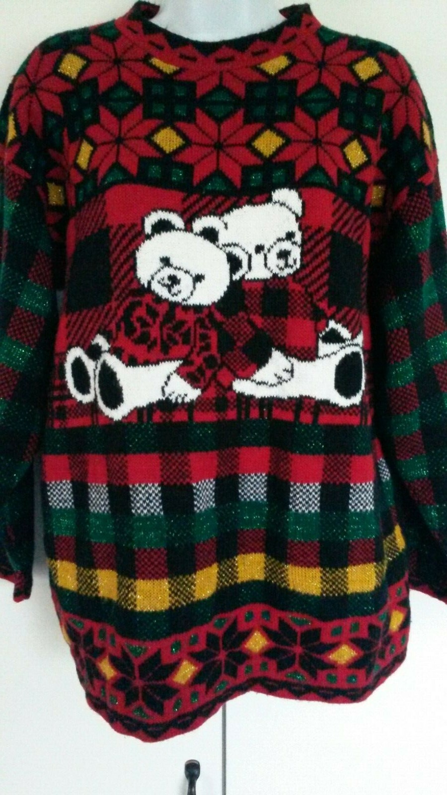 Ugly Sweater Plaid oversize USA kawaii 
